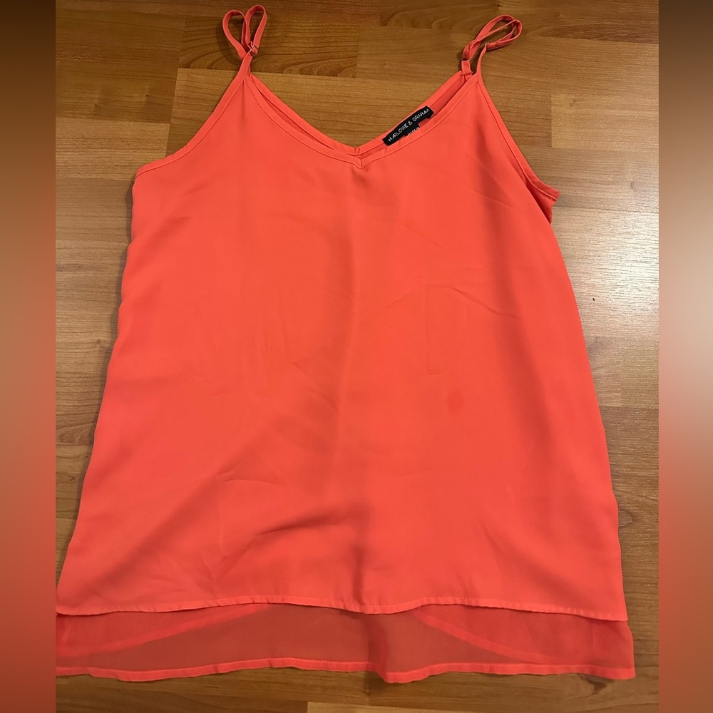 Coral chiffon tank